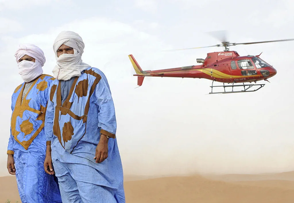 Aerial discovery flight over Moroccan landscape